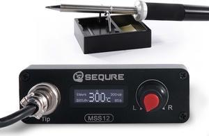 SEQURE MSS12 Digital Soldering Iron Station Kit, 65W Portable Solder Iron Station with Auto Sleep & Standby, 9s Fast Heating 212°F-842°F, Calibration, Programmable 3.1" Soldering Station