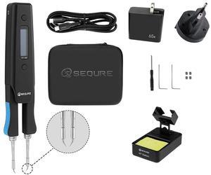 SEQURE HT140 2-IN-1 Hot Tweezers And Soldering Iron Compatible with C210 Soldering Tips And C120 Hot Tweezers Cartridge Desoldering Tips Repair Tool with PD 65W Adapter for SMD