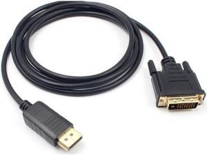 DisplayPort to DVI Adapter, Freedom US Dp Display Port to DVI Converter Male to Male Gold-Plated Cord 6 Feet Black Cable for Lenovo, Dell, HP and Other Brand