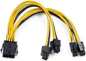 10pcs/lot 8 to Dual 8 Pin EPS 12V Motherboard Power Cable Sleeved Y-Splitter Adapter