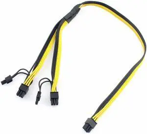 5Pcs/lot PCI-E PCI Express 6Pin to Dual 2-Port 8Pin 6+2 Pin Adapter GPU Video Card Cable