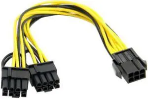 10pcs/lot PCI Express 6-pin to Dual 8-pin (6+2 pin) GPU Video Card Power Adapter Cable 18AWG