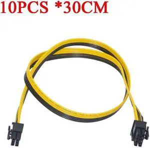 10pcs/lot 30cm length 6pin to 8Pin (6+2Pin) PCI-E Cable 18AWG Mining