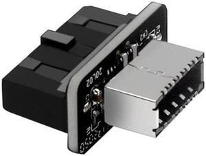 Motherboard Internal USB 3.0 20Pin/19P Header to Type-E A-Key USB 3.1 20 Pin Adapter for Type C Front Panel Chassis Bracket (Straight Type)