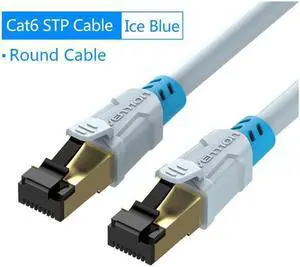 Anicorn Vention Ethernet Cable CAT6 Lan Cable RJ45 Patch Cord Cable Shielded Twisted Network Ethernet for Computer Router Cable Ethernet(Blue 2.46ft)