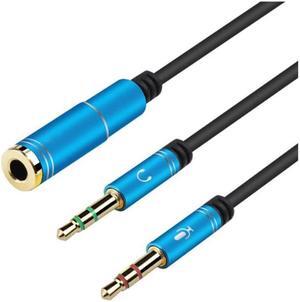 3.5mm Headphone Stereo Audio Mic Y Splitter,Dual 3.5 mm Plug (Audio + Microphone) to 4 Pole Comob Jack Aux Adapter for 4 pin 3.5mm Plug Smartphone Earphone