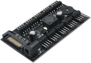Anicorn  FANCO10S 3Pin & 4Pin PWM Fan Speed Controller,SATA to 10 Way 4-pin Fan Hub Splitter Adapter for Cooling Radiator