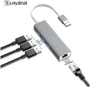 Anicorn  4 in 1 Multi USB Hub 3 0 For Laptop PC Computer Accessories Adaptador USB Port Splitter To RJ45 USB 3.0 Hub Adapter Charger
