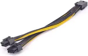 Anicorn   PCIe GPU 8pin to Dual 6+2Pin Power supply Cable PCI express Graphics card 2 ports 6+2pin to 8Pin power Port Multiplier 18AWG