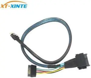 XT-XINTE 0.5m U.2 U2 SFF-8639 for NVME PCIe SSD Adapter Cable for Mainboard SFF-8654 Slim SAS to SFF-8639 U.2 PCIE