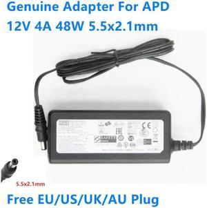 AC Adapter For APD 12V 4A 48W 5.5x2.1mm DA-48T12 DA-48Q12 LED Monitor Power Supply Charger