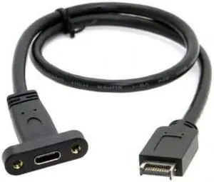 Front Panel Header USB 3.1 to USB-C Type-C Female Extension Cable 40cm with Panel Mount Screw