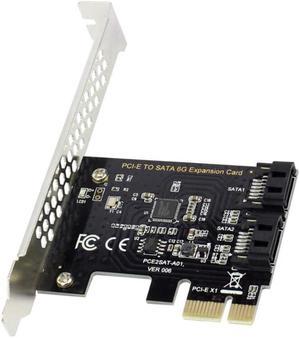 Weastlinks PCI-E to SATA3.0 Adapter Card PCI Express X16 to SATA3.0 7Pin 2 Ports SATA III 6G Expansion Card for PC Desktop