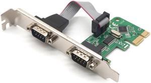 Weastlinks 2 Port RS232 Serial PCI-Express Expansion Card RS232 COMM DB9 Pin WCH382L Chipset