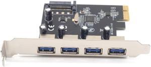 Weastlinks PCI-E to 4 Ports USB3.0 Expansion Card PCI Express to USB3.0 Adapter Card with SATA Power Interface for Desktop PC
