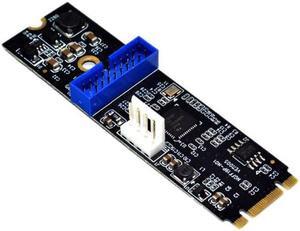 Weastlinks M.2 NGFF NVME to USB 3.0 19Pin Header Convert Card NGFF to 2 Port USB3.0 Expansion Card Transfer Adapter IDE 4PIN Power Supply