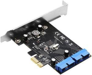 Weastlinks Super Speed PCI Express to Dual 20 Pin USB 3.0 Controller Card PCI-E X1 to 2 Ports USB 3.0 Header