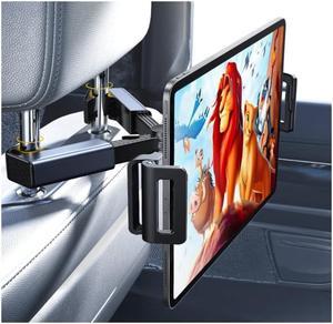 Tablet computer iPad holder for car head restraint - iPad car holder for rear seat travel Portable car tablet holder for road trip Essential for children and adults Suitable for all 4.7-12.9 inch devi