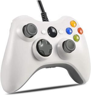 Xbox 360 Wired Controller, CORN USB Gamepad, Joypad with Shoulders Buttons, for Microsoft Xbox360/Xbox 360 Slim/PC Windows 7 8 10 Game (Not Official Controller)(White)