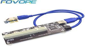 PCIE PCI-E PCI Express X1 to PCI Riser Card Bus Card High Efficiency Adapter Converter USB 3.0 Cable for Desktop PC ASM1083 Chip