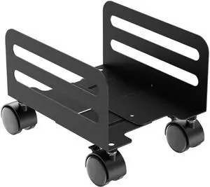 Adjustable PC Tower Stand Heavy Duty Desktop Computer Tower Floor Stand CPU Steel Rolling Cart Mobile PC Tower Stand Holder with Locking and Caster Wheels