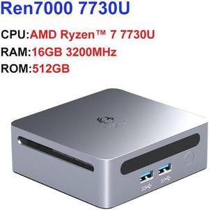 New Mini PC Ren7000 7730U Suporte CPU AMD Ryzen7 7730U Windows 10/11 DDR4 3200MHz AMD WiFi6 NUC Max 64GB RAM 16g / 512g ssd