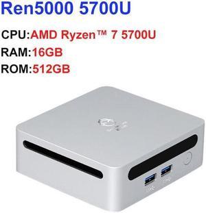 New Mini PC Ren5000 5700U AMD Ryzen7 5700U CPU Support Windows 10/11 DDR4 3200MHz AMD WiFi6 NUC Max 64GB RAM 16gb / 512gb ssd