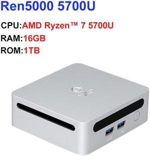 New Mini PC Ren5000 5700U AMD Ryzen7 5700U CPU Support Windows 10/11 DDR4 3200MHz AMD WiFi6 NUC Max 64GB RAM 16gb / 1tb ssd