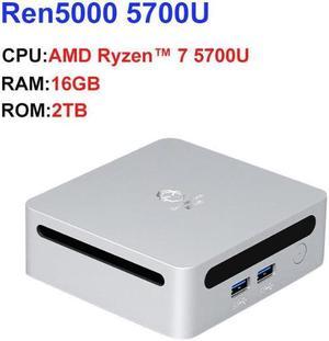 New Mini PC Ren5000 5700U AMD Ryzen7 5700U CPU Support Windows 10/11 DDR4 3200MHz AMD WiFi6 NUC Max 64GB RAM 16gb / 2tb ssd