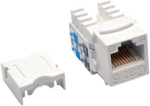 Cat6 110 Style Punch Down Keystone Jack, White, 25-Pack, TAA
