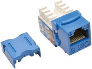 Cat6/Cat5e 110 Style Punch Down Keystone Jack, Blue, 25-Pack, TAA
