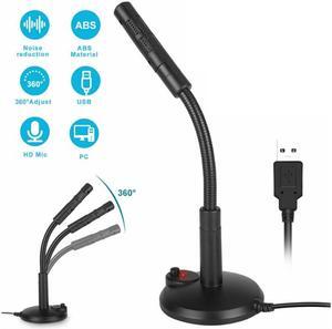 USB Mini Condenser Microphone Stand Desktop Recording Mic For PC Desktop Laptop