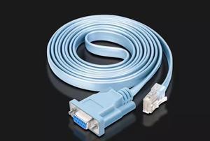 RJ45 to RS232 connection cable, 9-hole crystal head to serial port cable, console cable, Cisco device management serial adapter, network cable DB9F/8P8C (5 feet, blue)