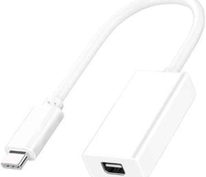 1pc Thunderbolt 3 To Thunderbolt 2 Adapter Type C Cable USB For Macbook Air Pro&  White