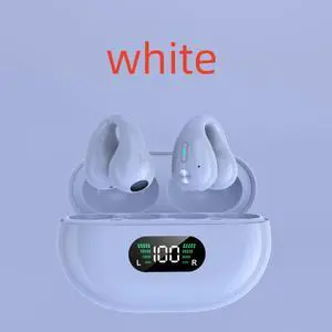 2023 Wireless Ear Clip Bone Conduction Headphones Bluetooth 5.3 Open Ear Headphones Waterproof Sport Running Earring Earphones Built-in Mic Headset. White 2023 Wireless Ear Clip Bone Conduction Headphones Bluetooth 5.3 Open Ear Headphones Waterproof Sport Running Earring Earphones Built-in Mic Headset. White