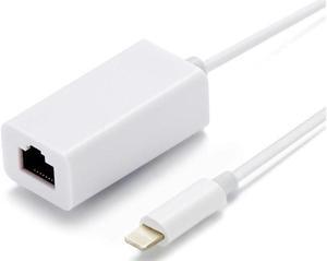 Lightning to Ethernet Adapter RJ45 Wired LAN High Speed Network Connector Overseas Travel for iPhone iPad,RJ45 to Lightning to Ethernet Adapter For iPhone/iPad Ethernet Adapter Cable Connect the Light