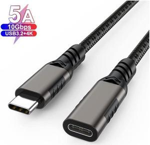 USB C Extension Cable 3.3FT / 1M, USB Type-C Male to Female Cord, [USB3.1 Gen2 / 10Gbps] Sync Transfer USB C Extender 100W/5A Fast Charging Compatible with MacBook,Laptop,Tablet,Mobile Phone and More