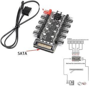 12V 4Pin Fan PWM Fan Hub Controller 10 Port CPU Cooler / Case / Chassis Cooling Fan Hub