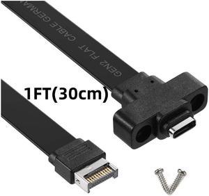 USB 3.1 Type C Front Panel Header Extension Cable 57 cm, USB 3.1 Type E to USB 3.1 Type C Cable,Gen 2 10 Gbps Internal Adapter Cable,with Mount Screw.30 cm (30 cm)