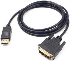 DisplayPort to DVI Adapter, FAL Dp Display Port to DVI Converter Male to Male Gold-Plated Cord 6 Feet Black Cable for Lenovo, Dell, HP and Other Brand
