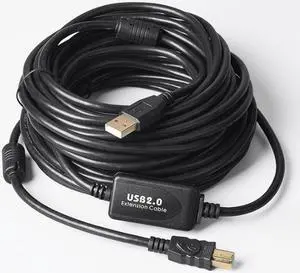 24K Gold plated USB 2.0 Cable - A-Male to B-Male,USB 2.0 A Male to B Male Cable with Ferrite Black 28/24# AWG,100ft/30m