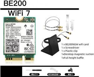 WiFi 7 BE200 BE200NGW M.2 WiFi Card 802.11BE Tri-Band 2.4GHz 5GHz 6GHz NGFF WiFi 7 Wireless Network Laptop New WiFi 7 Bluetooth 5.4 Adapter for PC Windows 11/10
