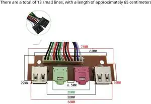 7.4cm chassis front panel cable audio port USB interface desktop computer front panel cable extension