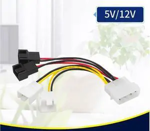 Two 12V and two 5V chassis fan speed control cables for converting large 4Pin to small 4Pin fans