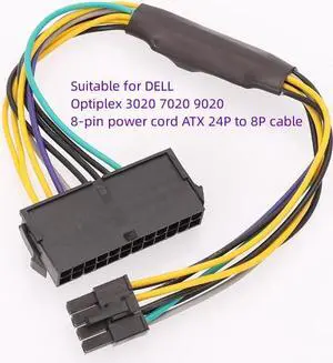 Suitable for Optiplex 3020 7020 9020 8-pin power cord ATX 24P to 8P cable(30cm)
