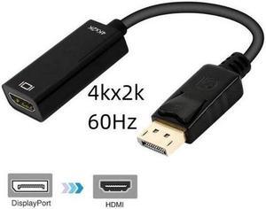 4Kx2K@60Hz DisplayPort to HDMI Adapter Cable,  DP to HDMI converter adapter   for all types of desktops and displays 2-Pack