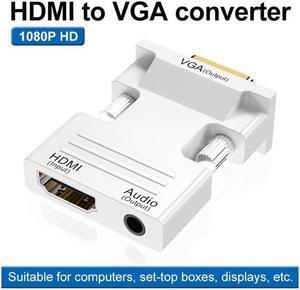 Hot Low Power Portable Digital-to-analog Converter Box Adapter HDM/Mini HDMI/Micro HDMI to VGA Audio Video For DVD PC Laptop White
