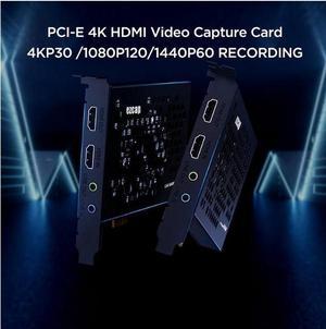 4K 30hz Full HD 1080p 60fps 120fps PCIe Video Capture Card PCI Express Game Record Box HDMI Loop Audio Line In PC Live Streaming