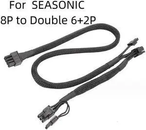 Suitable for SEASONIC graphics card module cable snake leather bag module cable 8P to double 6+2P 8P to (6+2)  80cm (60+20cm)