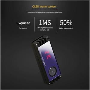 M.2 SSD Radiator with Temperature Display Aluminum Heatsink with Thermal Pad Desktop PC Thermal Gasket (Color:Black)